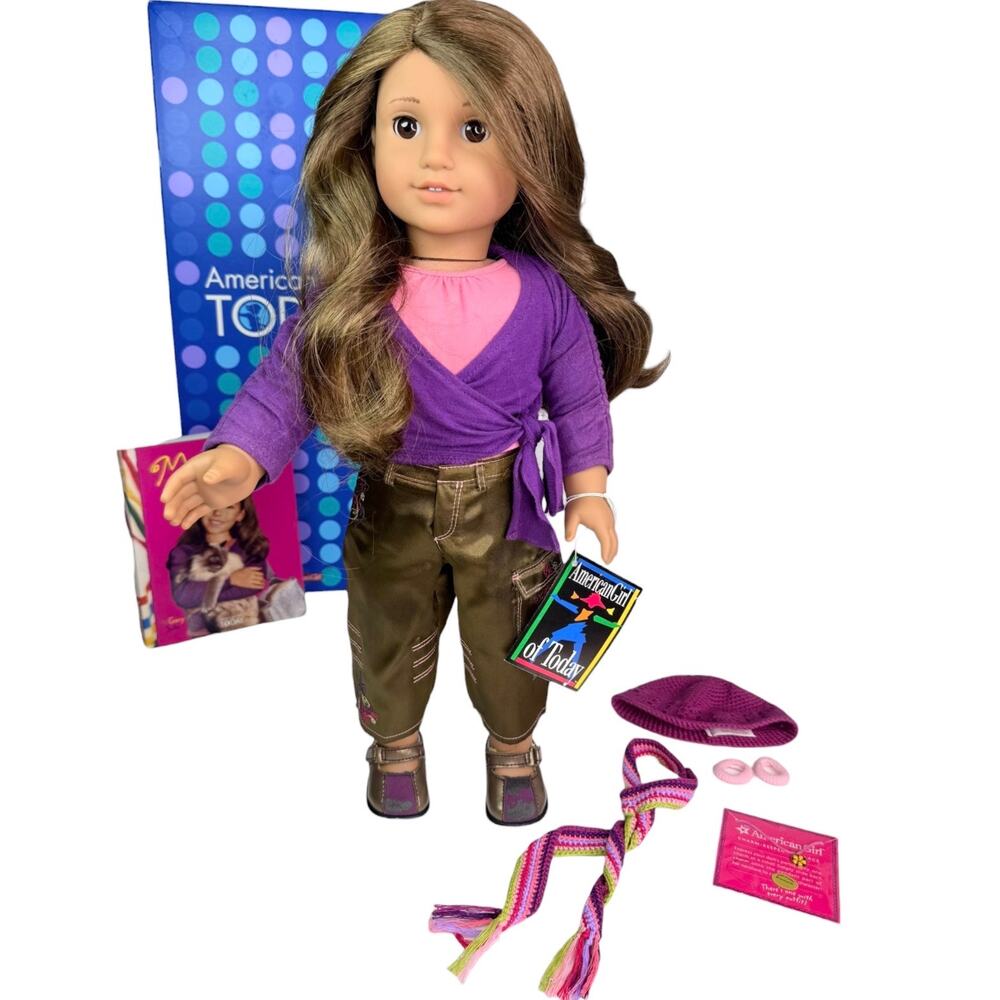 American Girl Marisol Doll Meet Outfit Hat Necklace Scarf Accessories Book Box